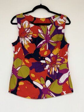Trina Turk Sleeveless Floral Colorful Women’s Blouse Size 8